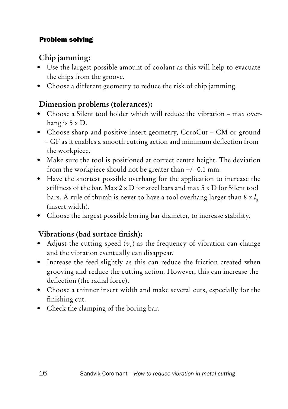 Sandvik Coromant Silent tools - How to reduce vibration in metal cutting User Manual | Page 20 / 60