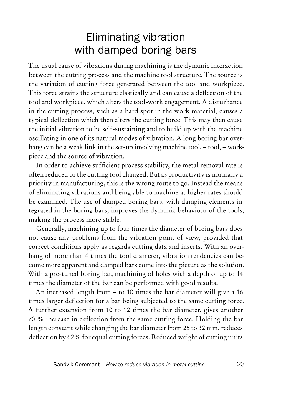 Eliminating vibration with damped boring bars | Sandvik Coromant Silent tools - How to reduce vibration in metal cutting User Manual | Page 27 / 60