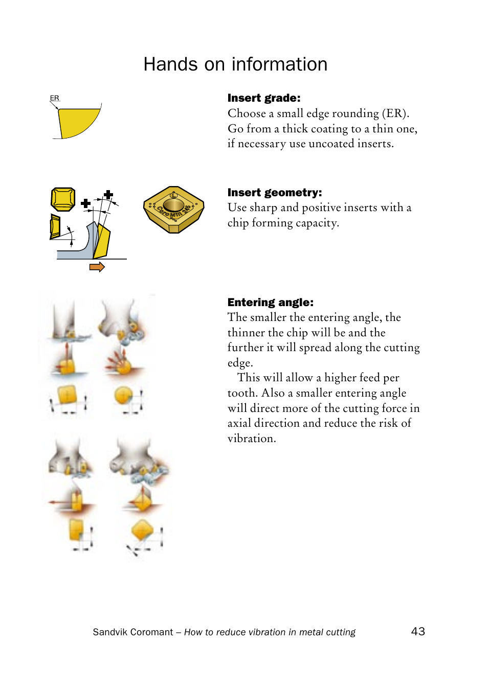 Hands on information | Sandvik Coromant Silent tools - How to reduce vibration in metal cutting User Manual | Page 47 / 60