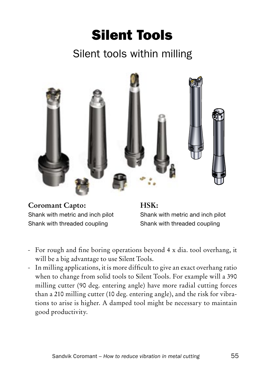 Silent tools, Silent tools within milling | Sandvik Coromant Silent tools - How to reduce vibration in metal cutting User Manual | Page 59 / 60