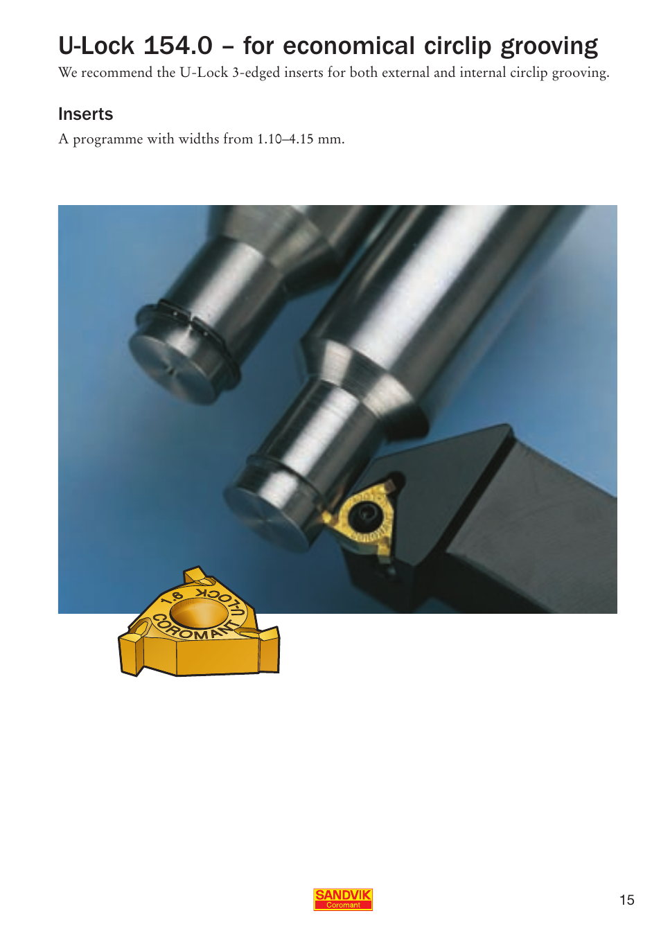 U-lock 154.0 – for economical circlip grooving | Sandvik Coromant Parting and grooving - users guide User Manual | Page 17 / 84