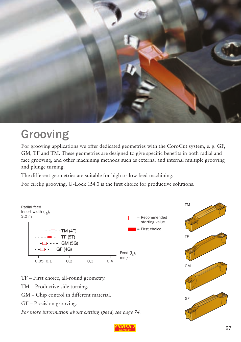 Grooving | Sandvik Coromant Parting and grooving - users guide User Manual | Page 29 / 84