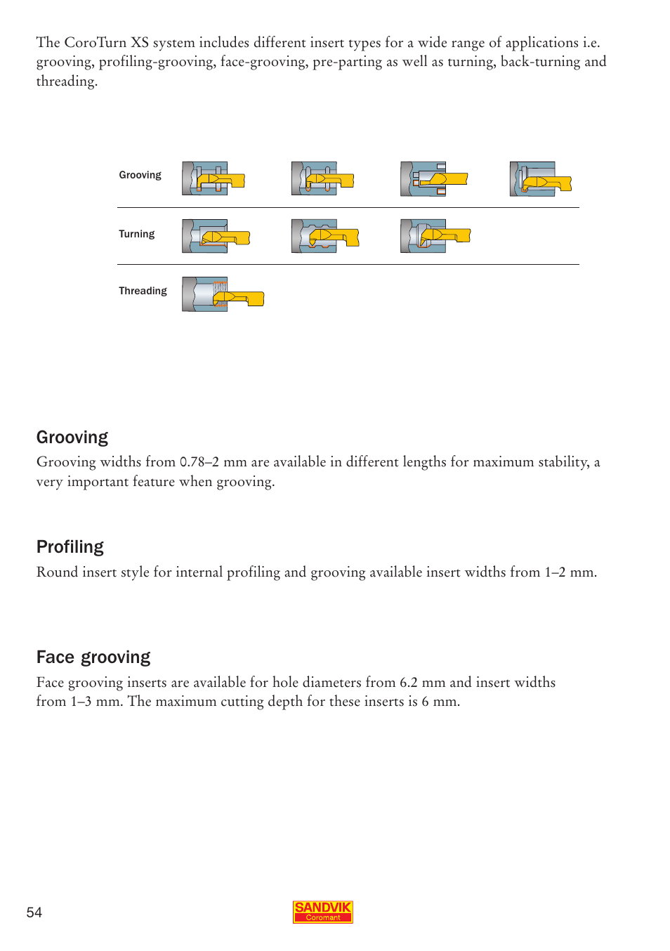 Grooving, Profiling, Face grooving | Sandvik Coromant Parting and grooving - users guide User Manual | Page 56 / 84