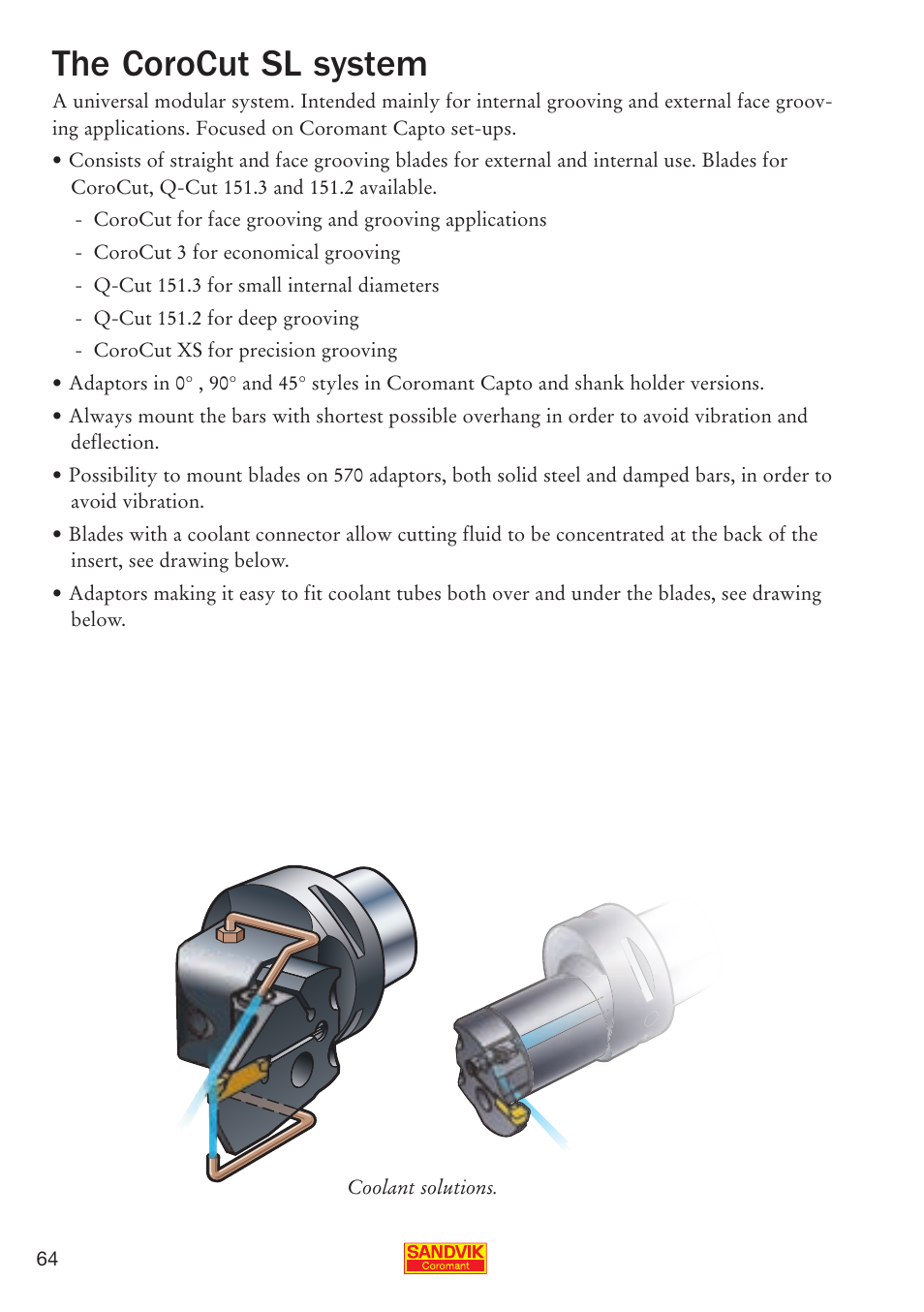 The corocut sl system | Sandvik Coromant Parting and grooving - users guide User Manual | Page 66 / 84