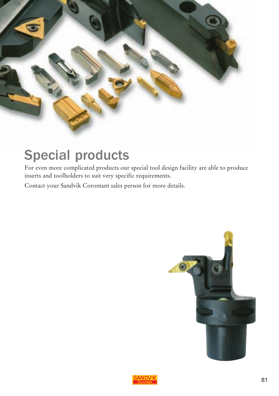 Special products | Sandvik Coromant Parting and grooving - users guide User Manual | Page 83 / 84