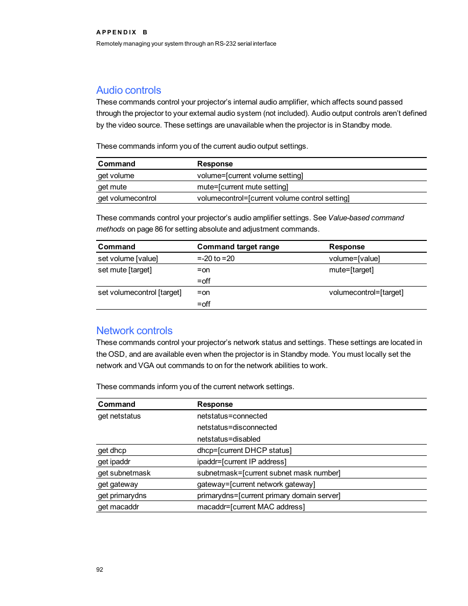 Audio controls, Network controls | Smart Technologies 800i5e-SMP User Manual | Page 104 / 118