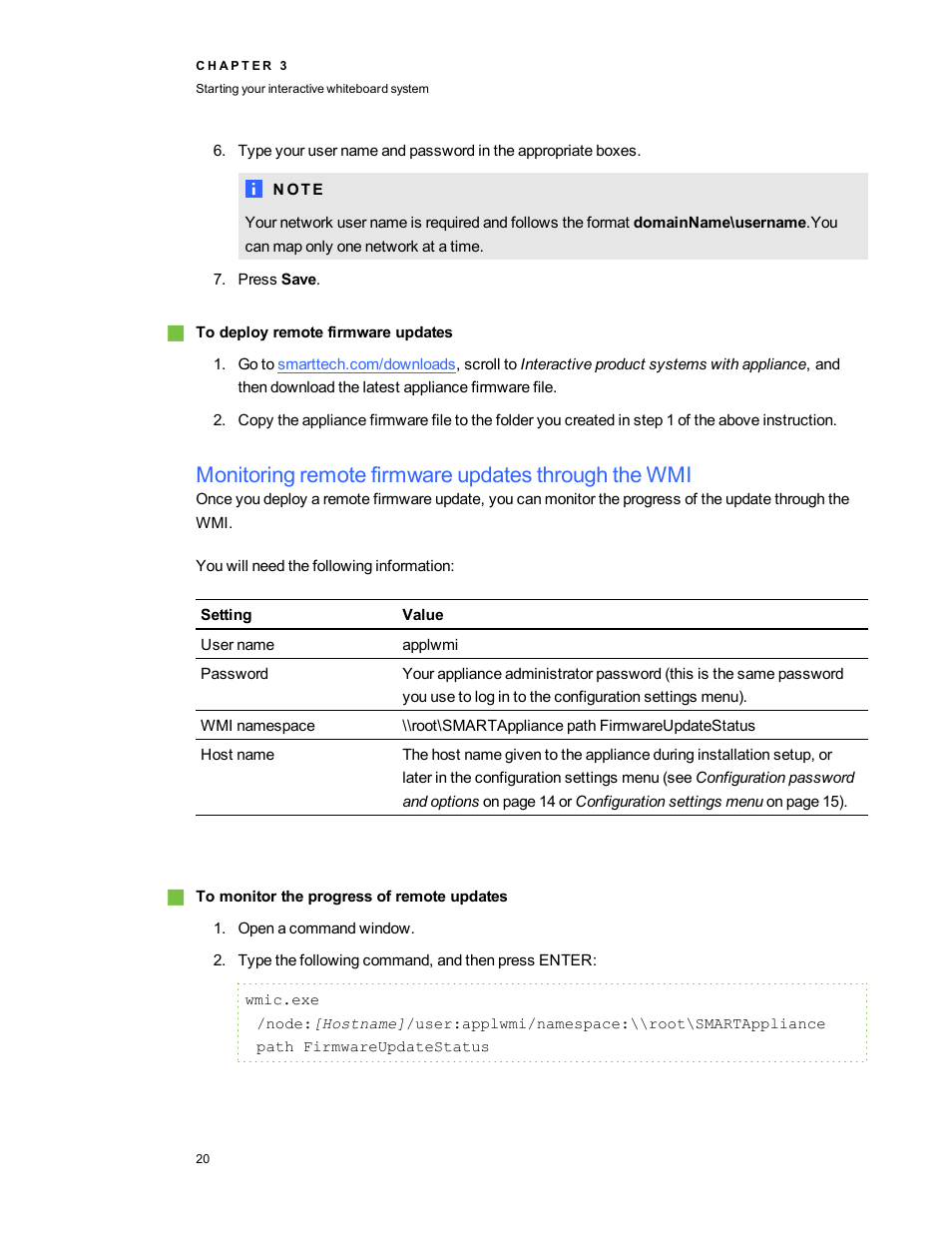 Monitoring remote firmware updates through the wmi | Smart Technologies 800i5e-SMP User Manual | Page 32 / 118