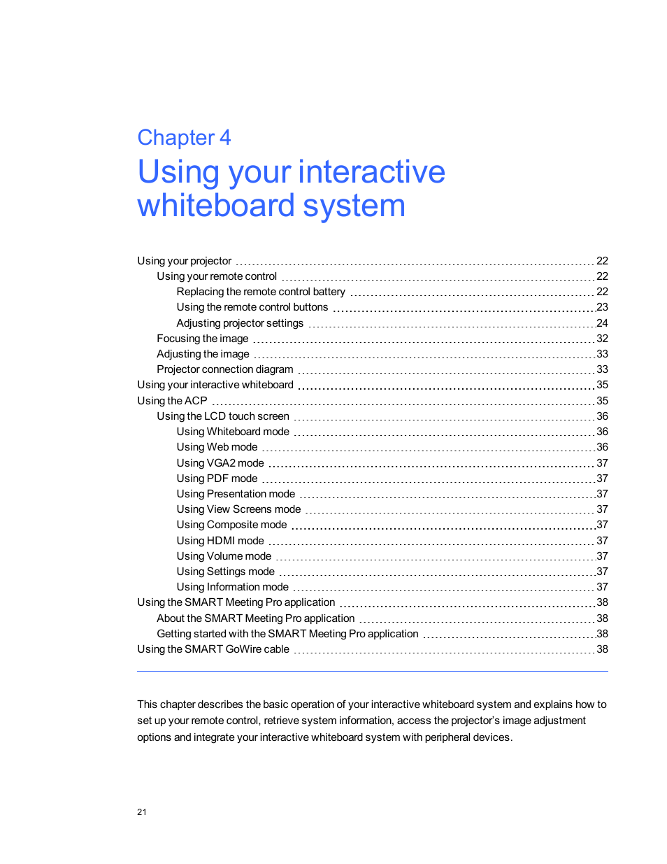 Chapter 4 | Smart Technologies 800i5e-SMP User Manual | Page 33 / 118