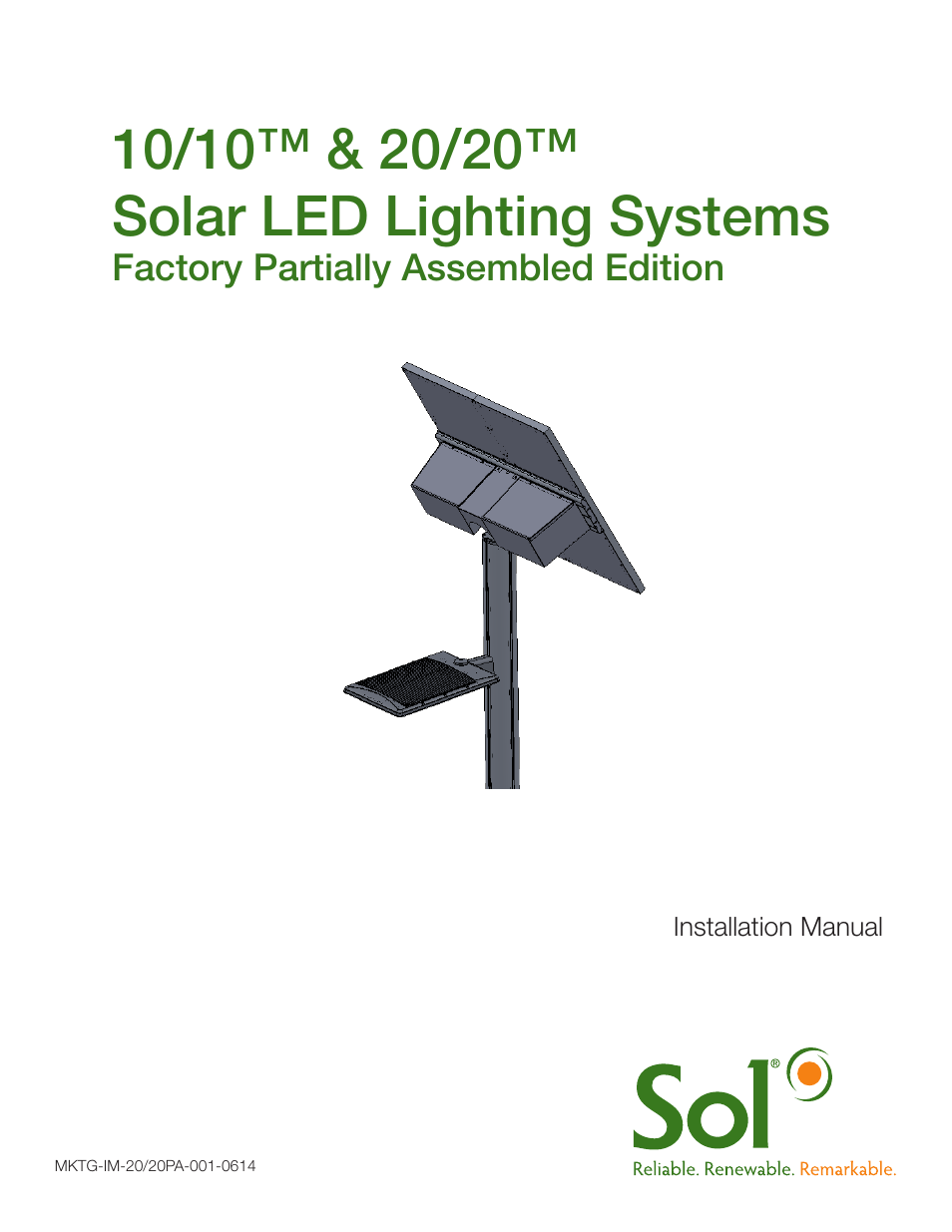 Sol 20/20 Solar LED Lighting Systems User Manual | 19 pages