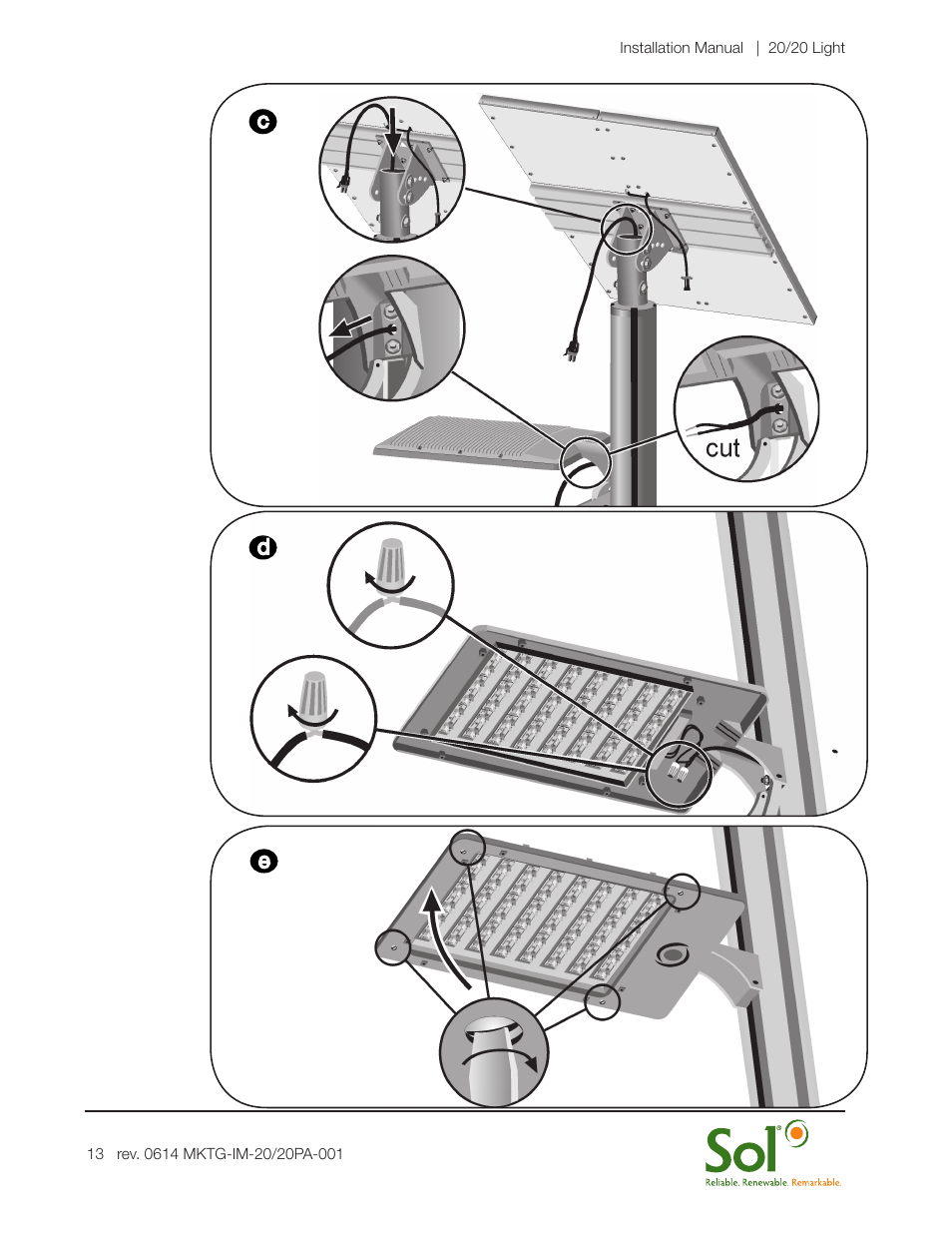 Sol 20/20 Solar LED Lighting Systems User Manual | Page 13 / 19