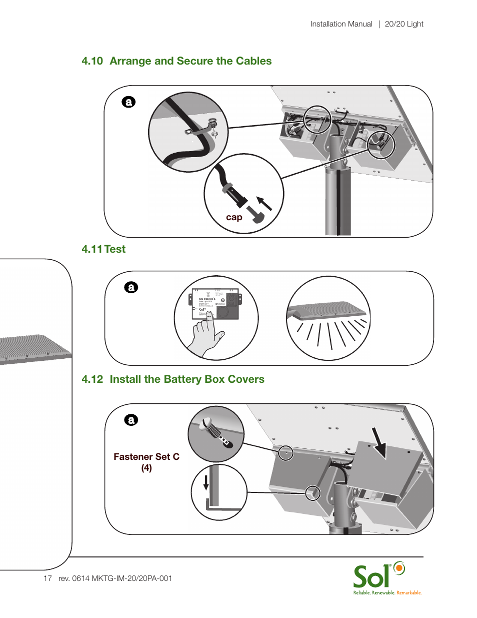 Sol 20/20 Solar LED Lighting Systems User Manual | Page 17 / 19
