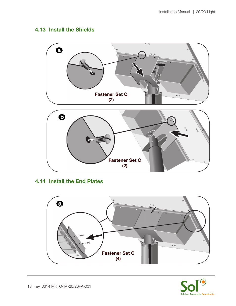 Sol 20/20 Solar LED Lighting Systems User Manual | Page 18 / 19