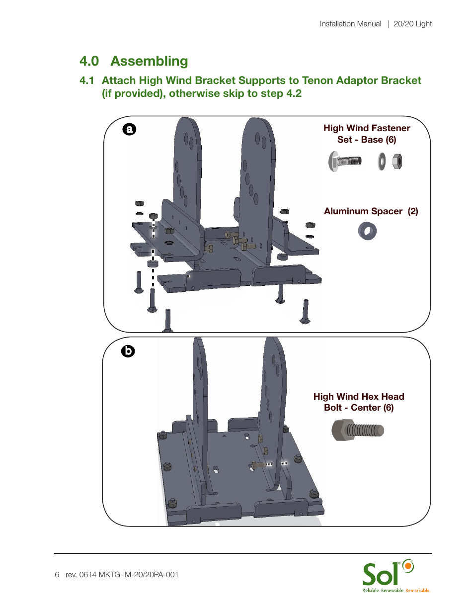 0 assembling | Sol 20/20 Solar LED Lighting Systems User Manual | Page 6 / 19