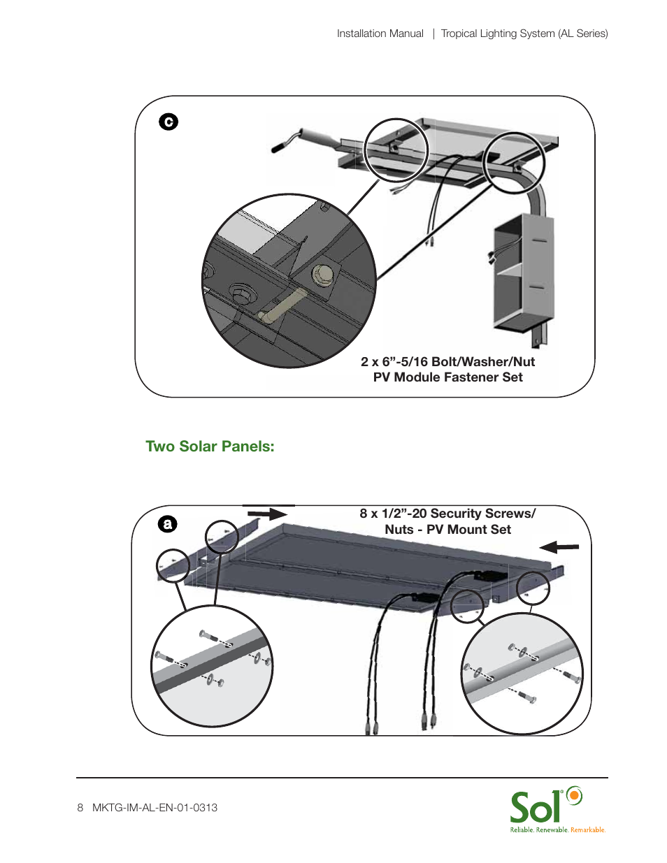 Sol AL Series Tropical Lighting System User Manual | Page 8 / 16