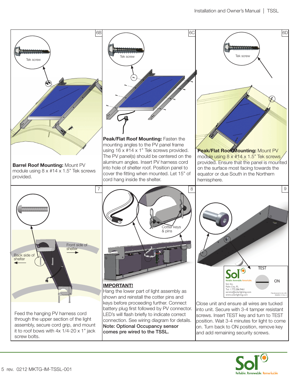 Sol Transit Shelter Security Lighting User Manual | Page 5 / 12