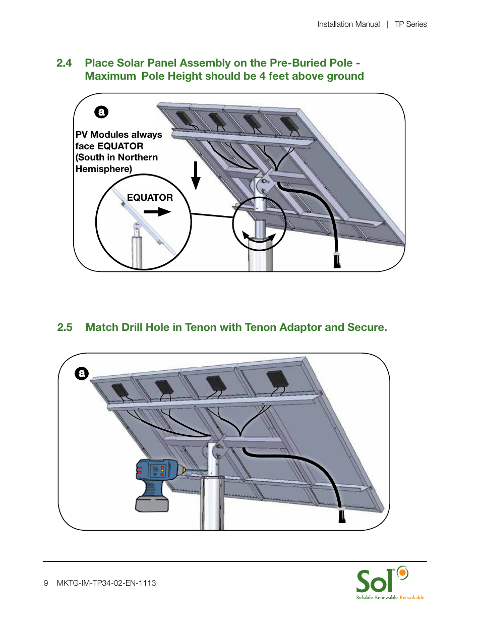 Sol TP Series Triple or Quad PV User Manual | Page 9 / 20