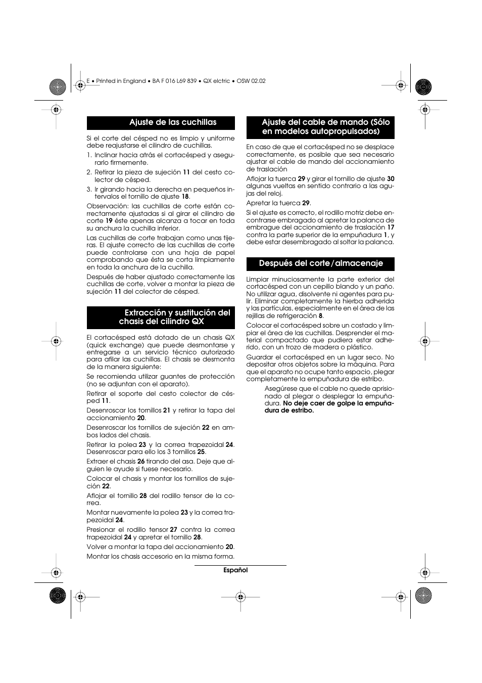 Atco QX User Manual | Page 31 / 97