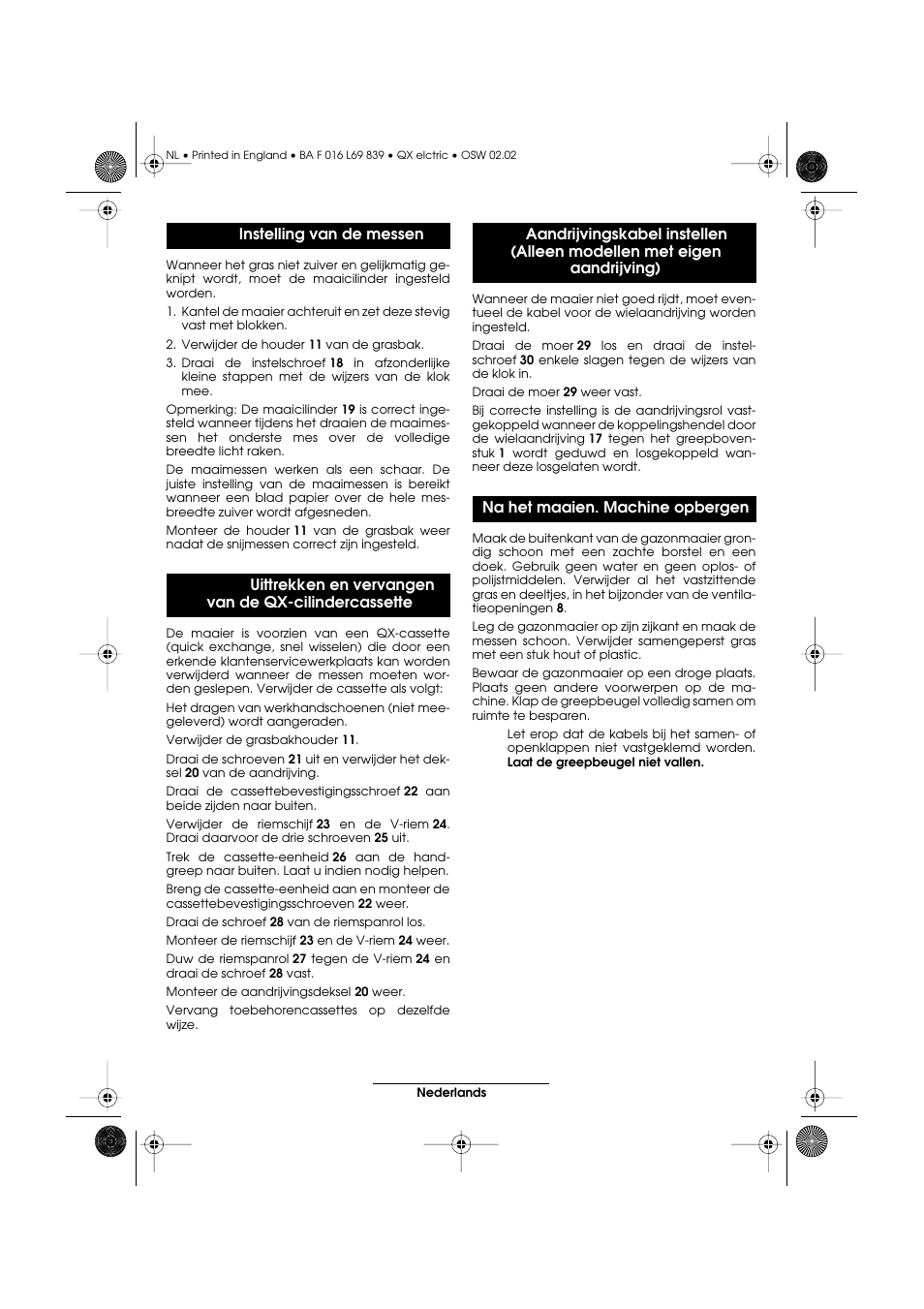 Atco QX User Manual | Page 52 / 97