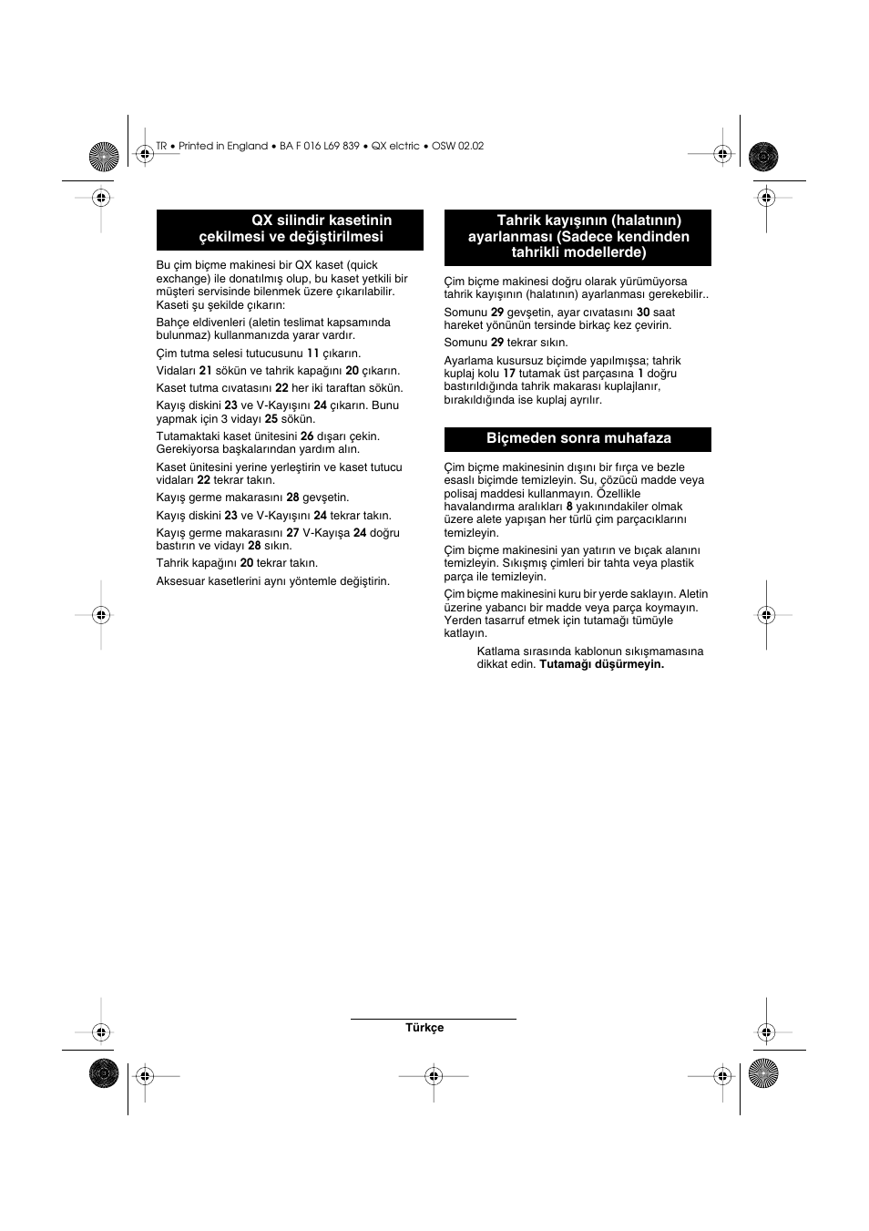 Atco QX User Manual | Page 94 / 97