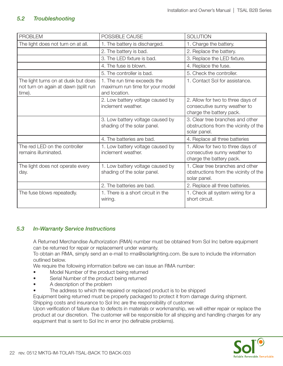 Sol Transit Shelter Ad Light User Manual | Page 22 / 24