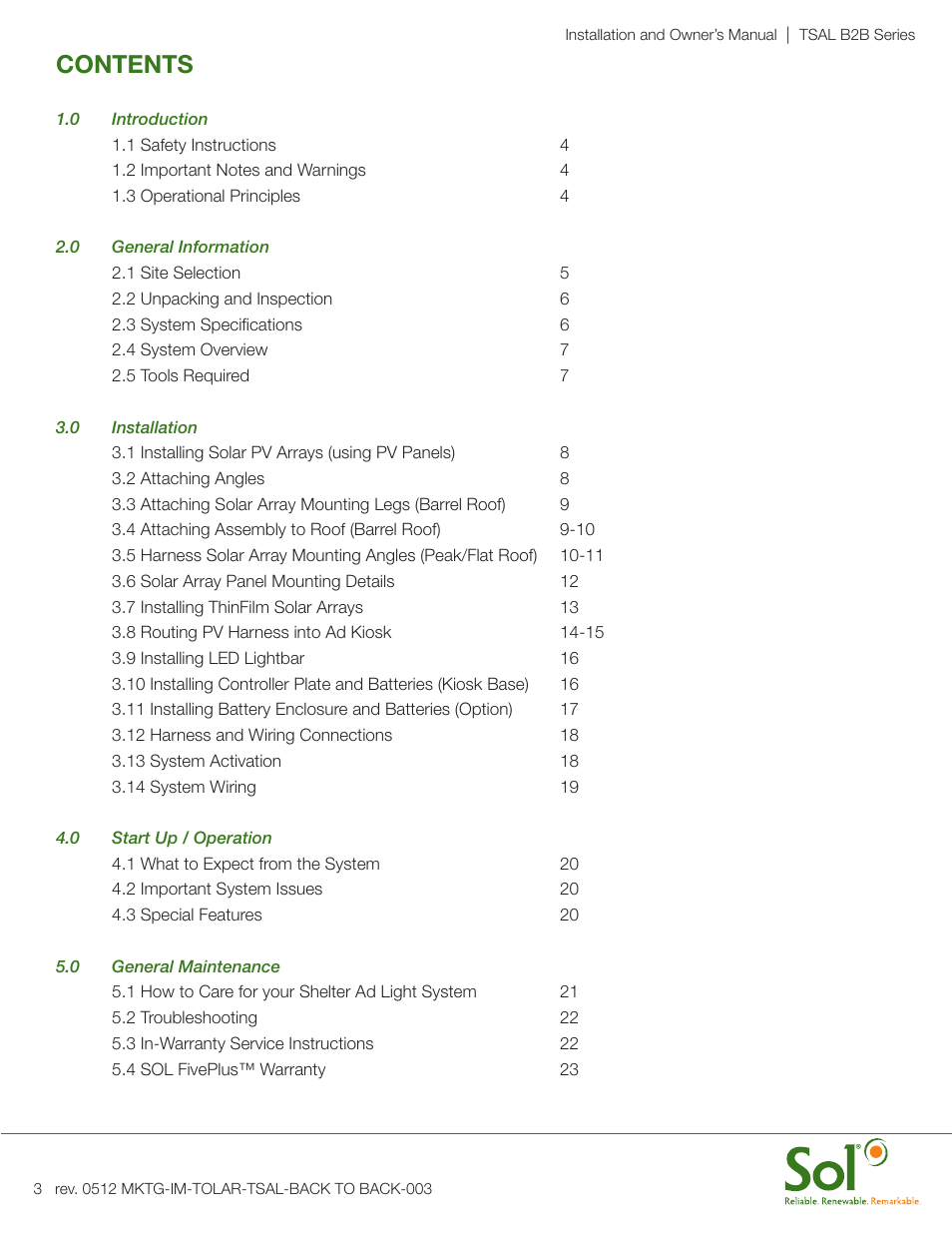 Sol Transit Shelter Ad Light User Manual | Page 3 / 24