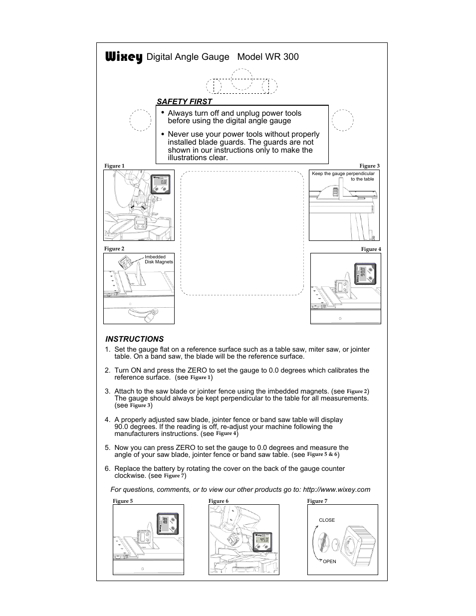 Wixey WR300 Digital Angle Gauge User Manual | 1 page