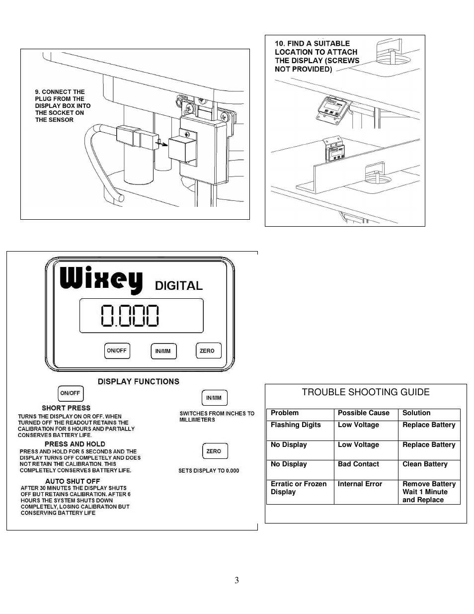 Wixey WR525 REMOTE DIGITAL READOUT User Manual | Page 3 / 4