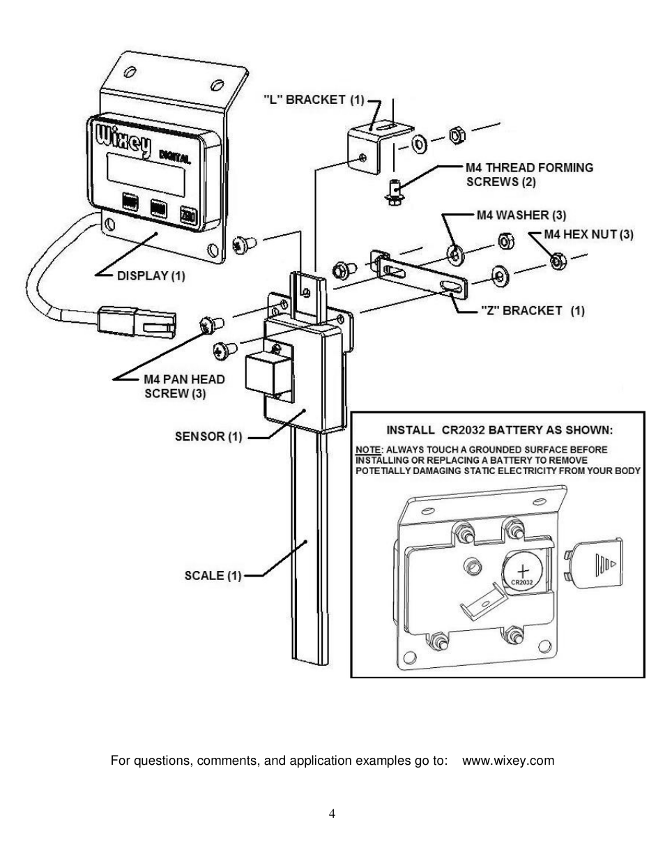 Wixey WR525 REMOTE DIGITAL READOUT User Manual | Page 4 / 4