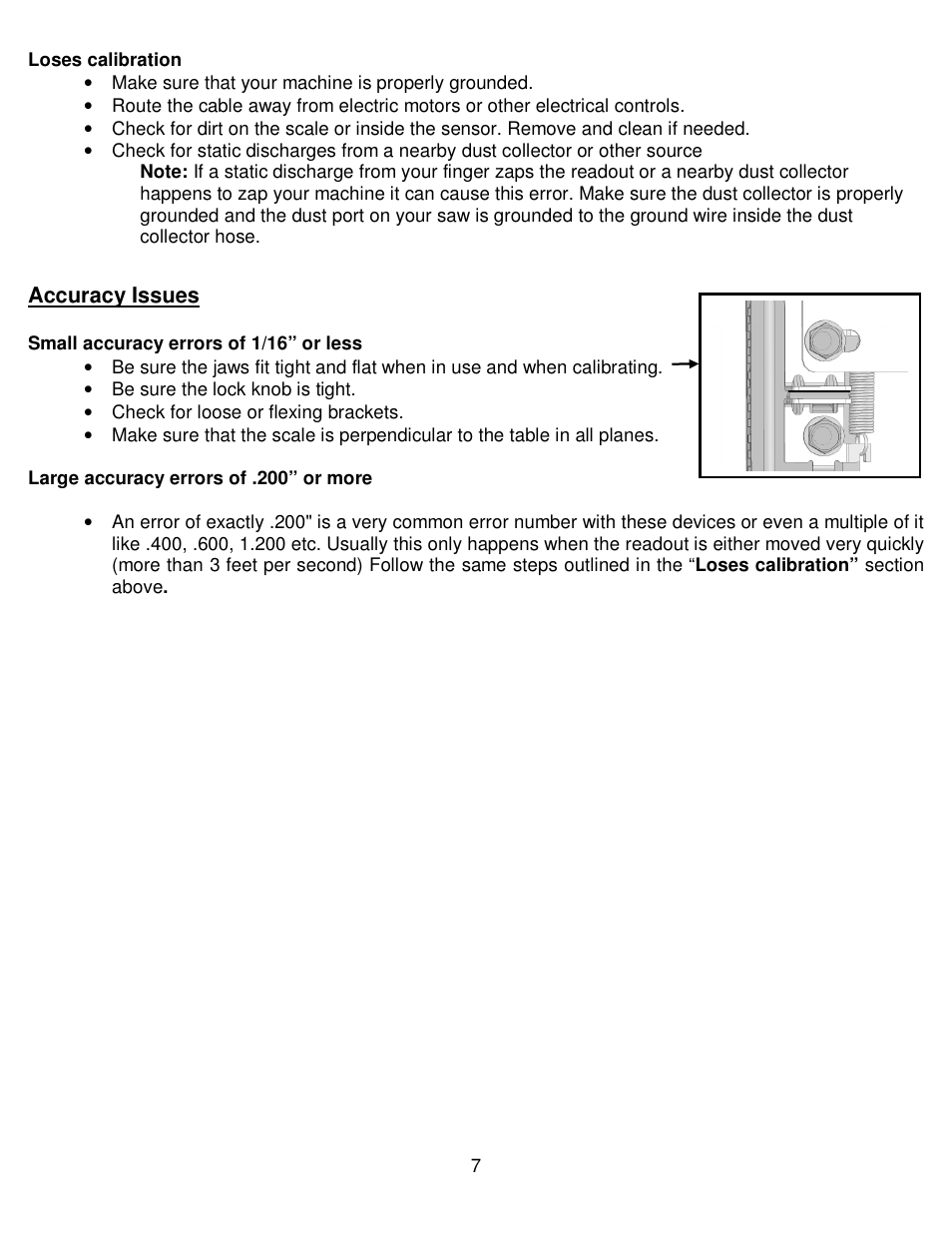 Wixey WR550 REMOTE PLANER READOUT User Manual | Page 7 / 8