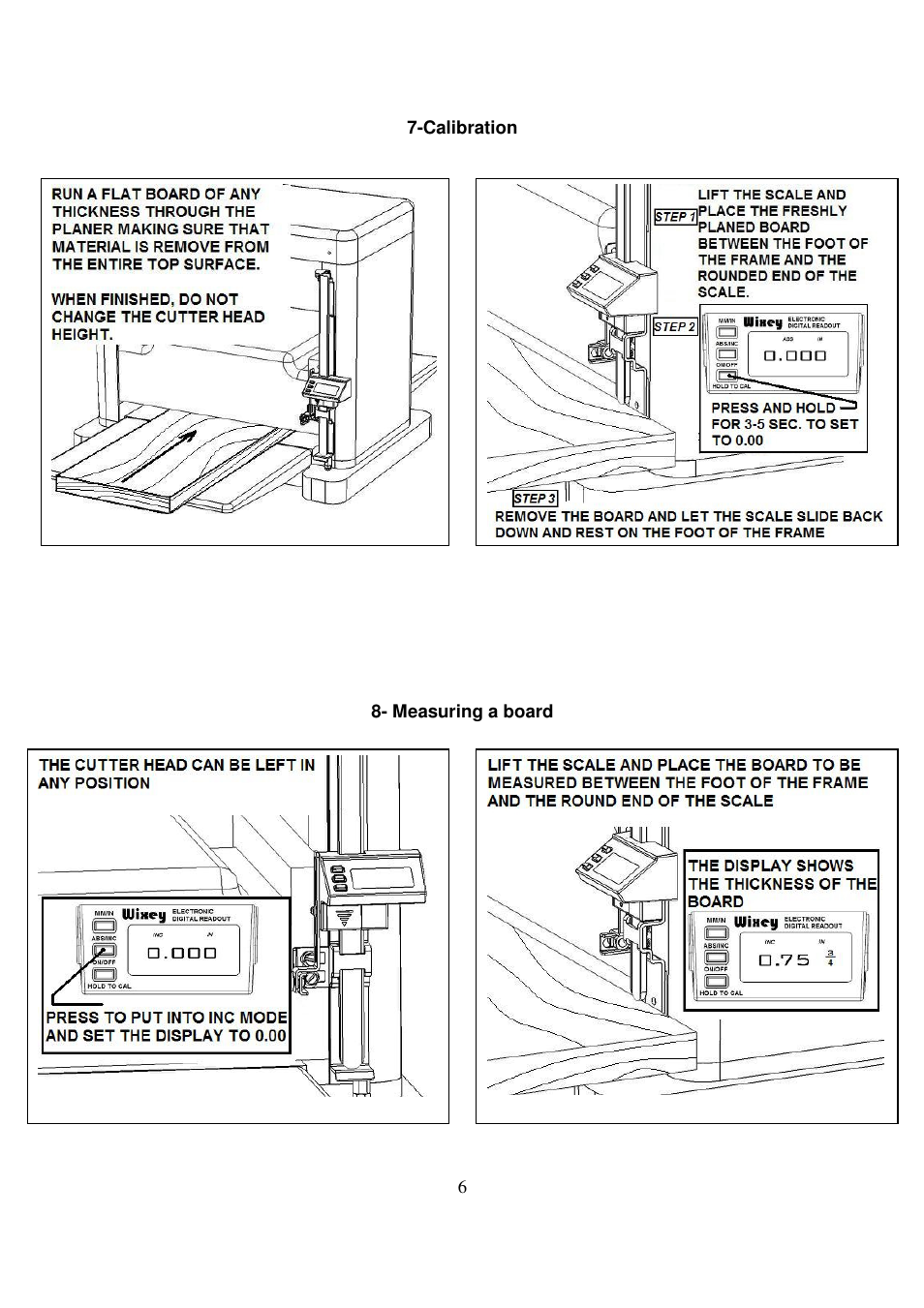 Wixey WR510 PLANER READOUT User Manual | Page 6 / 8