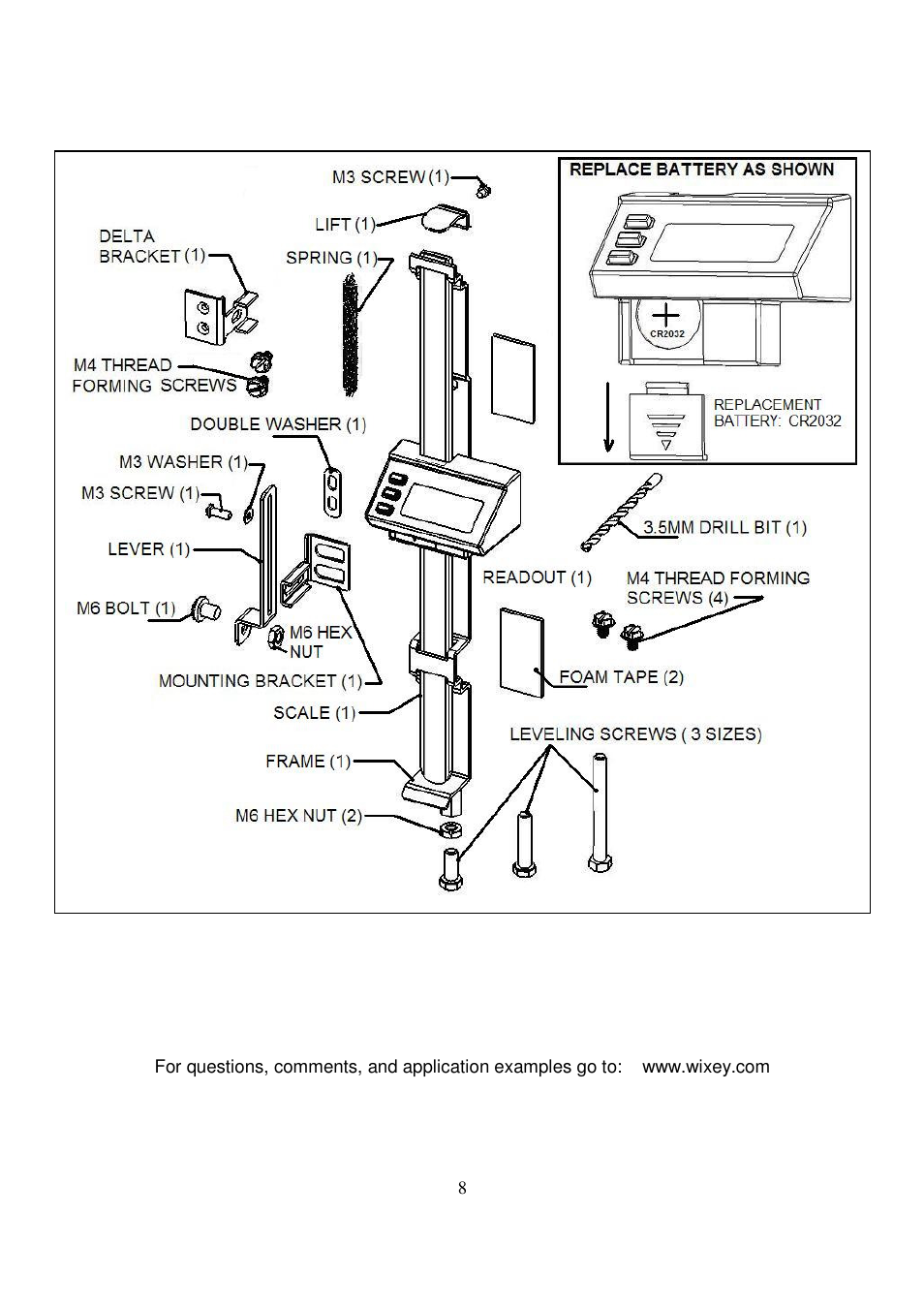 Wixey WR510 PLANER READOUT User Manual | Page 8 / 8