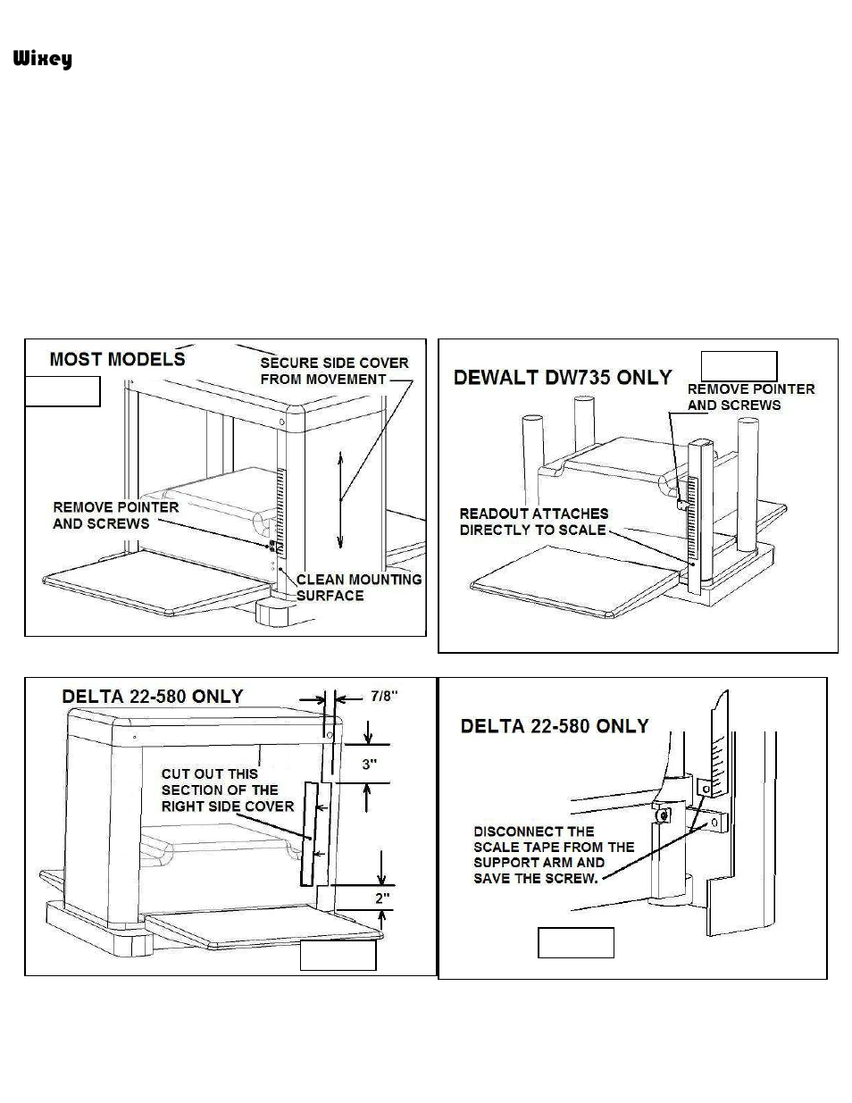 Wixey WR510 Type 2 PLANER READOUT User Manual | 8 pages