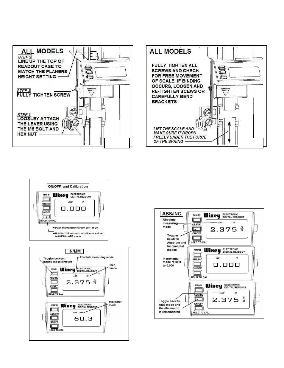 Wixey WR510 Type 2 PLANER READOUT User Manual | Page 5 / 8