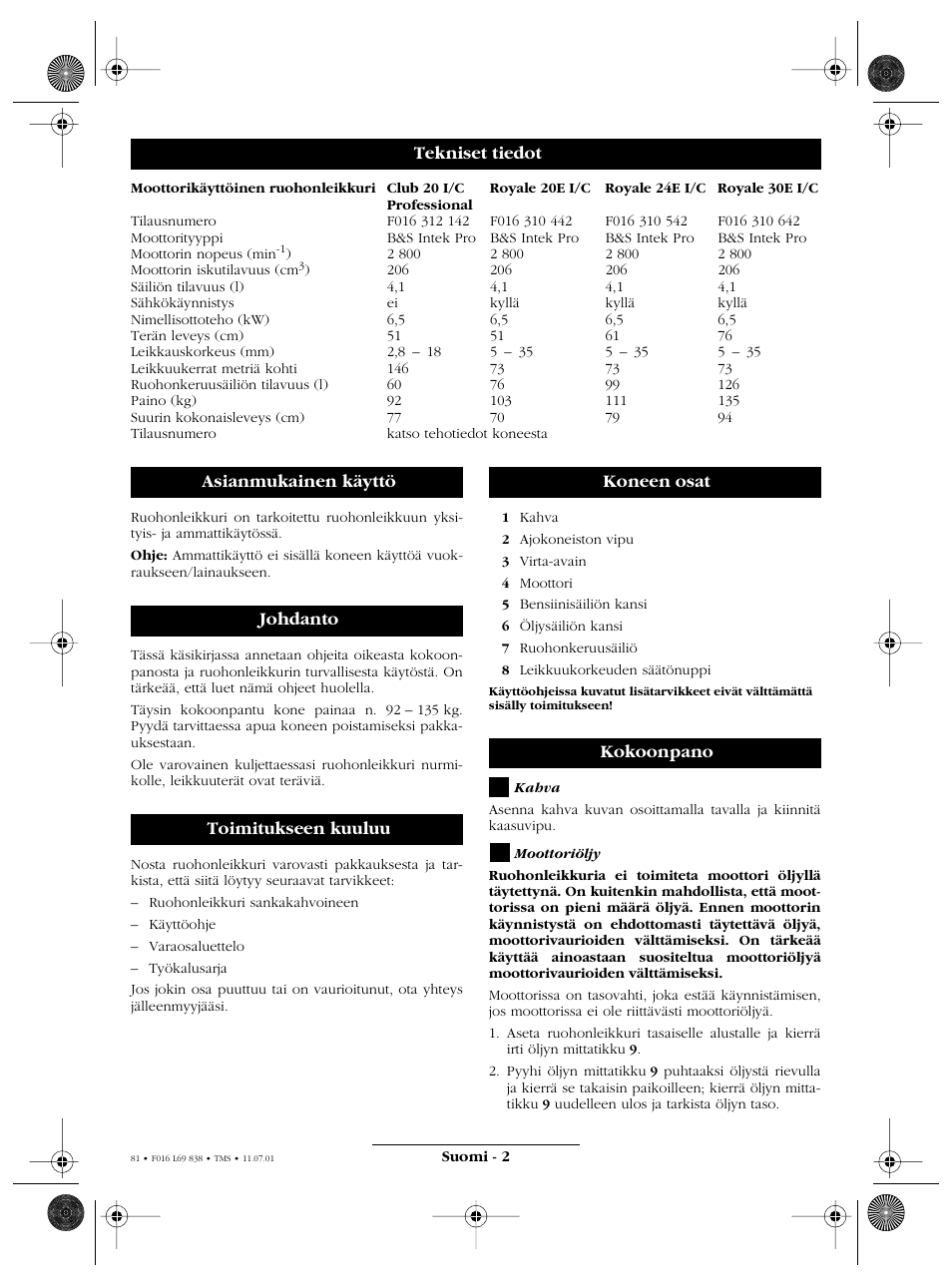 Atco ROYALE 20E I/C User Manual | Page 81 / 104