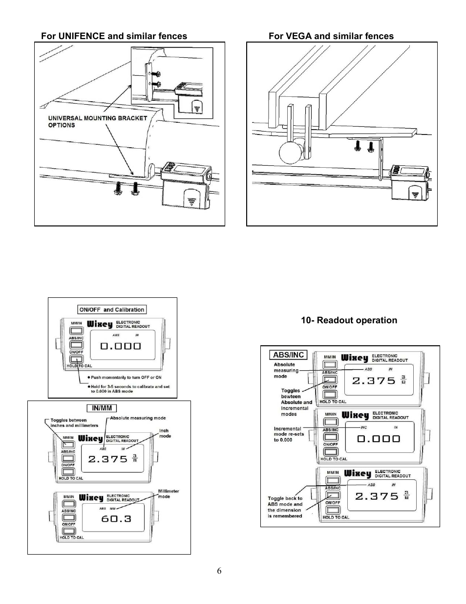 Wixey WR700 DIGITAL FENCE READOUT User Manual | Page 6 / 8