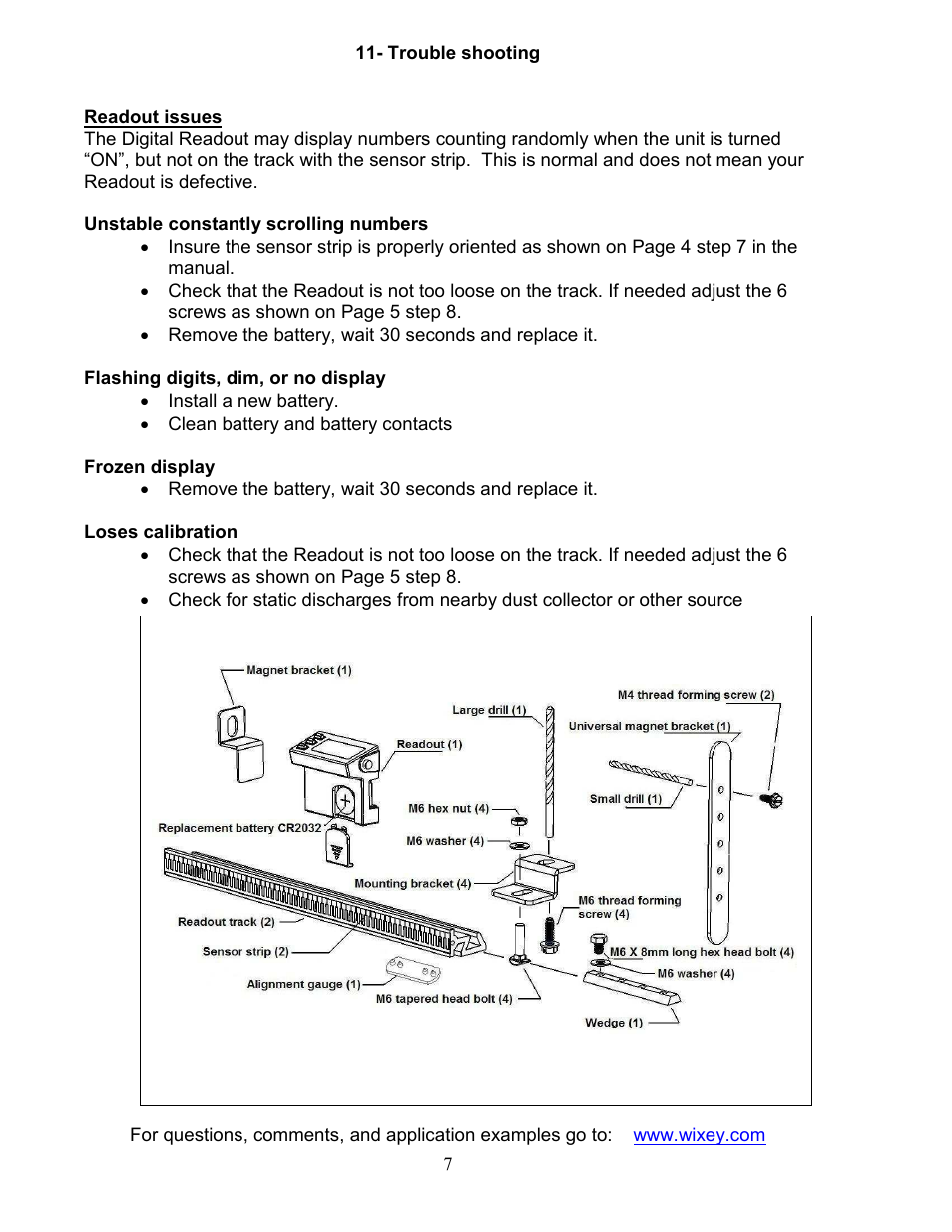 Wixey WR700 DIGITAL FENCE READOUT User Manual | Page 7 / 8