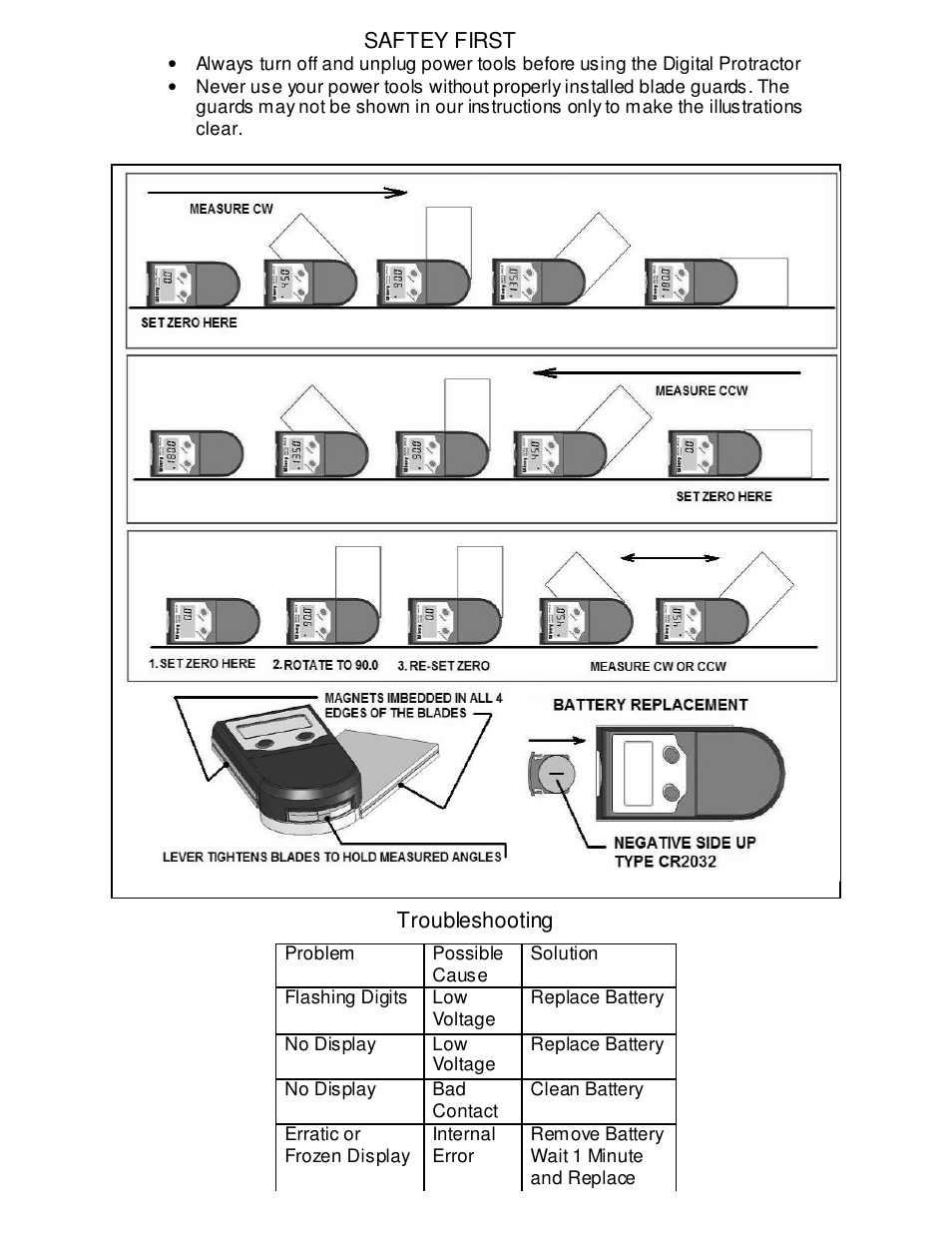 Wixey WR418 18 DIGITAL PROTRACTOR User Manual | Page 2 / 3