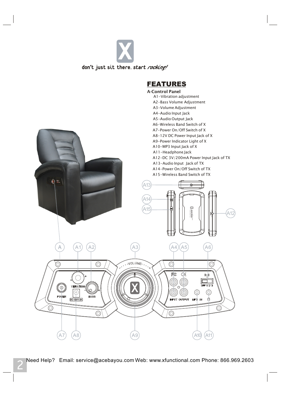 Features | X Rockers 06106 User Manual | Page 2 / 8