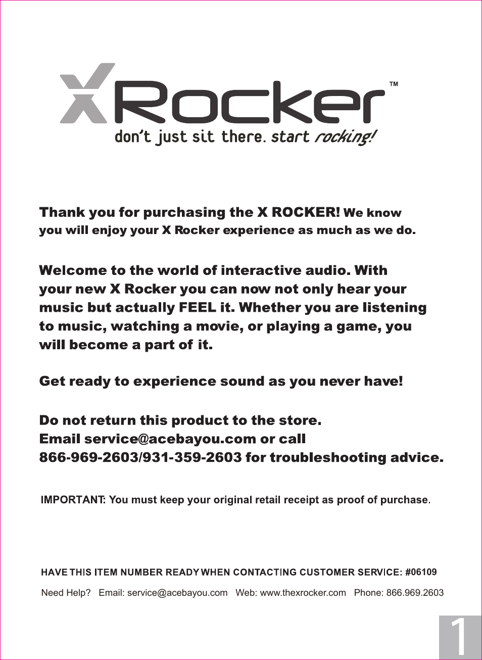 X Rockers 06109 User Manual | 8 pages