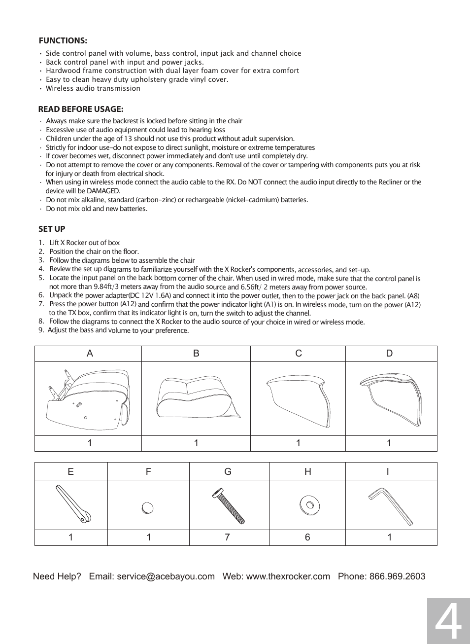 X Rockers 06109 User Manual | Page 4 / 8