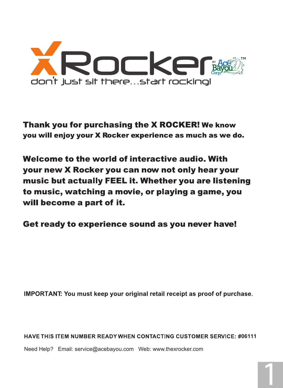 X Rockers 06113 User Manual | 10 pages