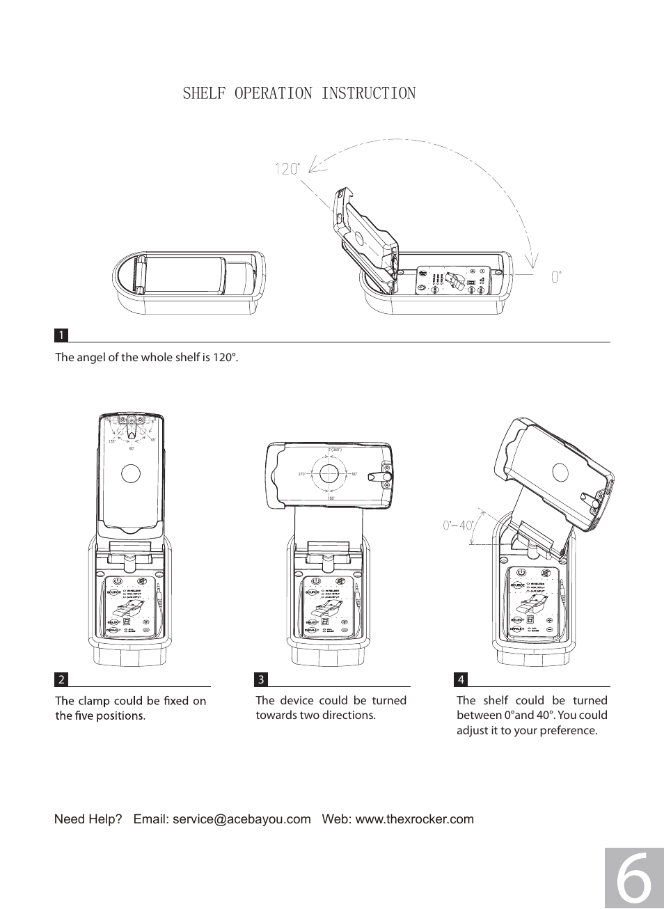 Shelf operation instruction | X Rockers 06113 User Manual | Page 6 / 10