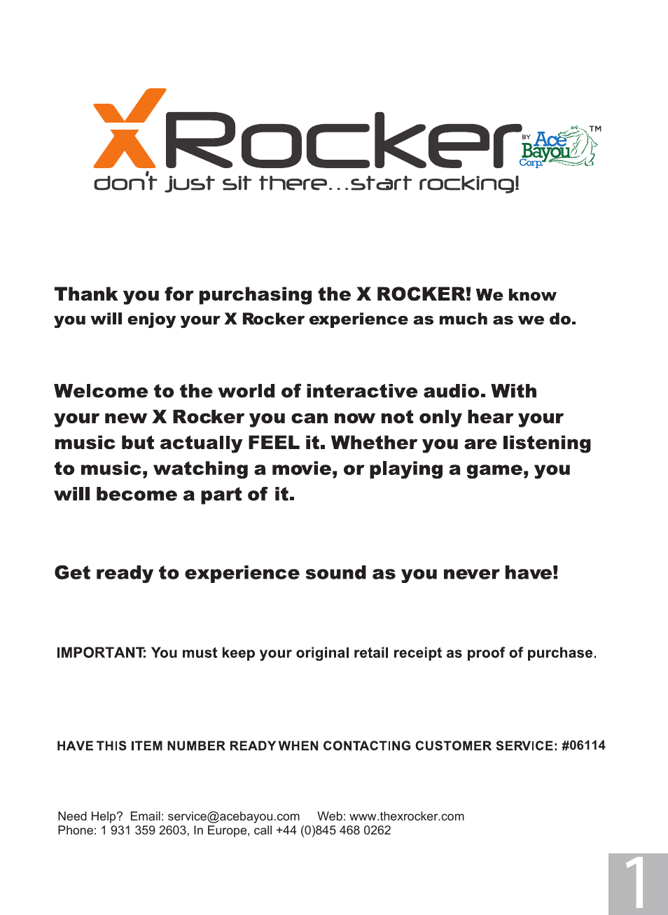 X Rockers 06114 User Manual | 12 pages
