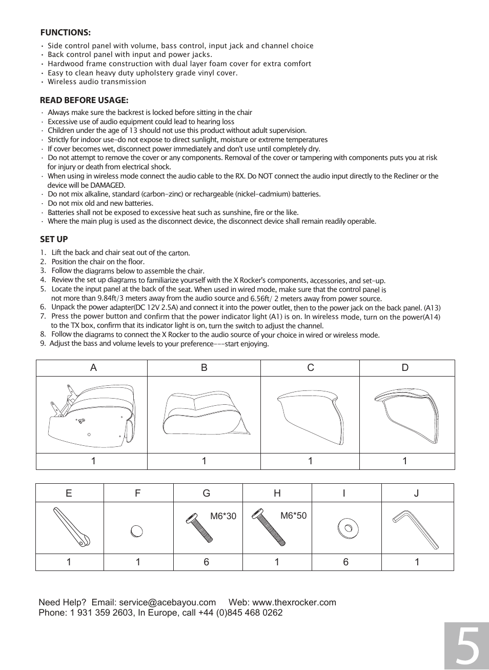 X Rockers 06114 User Manual | Page 5 / 12