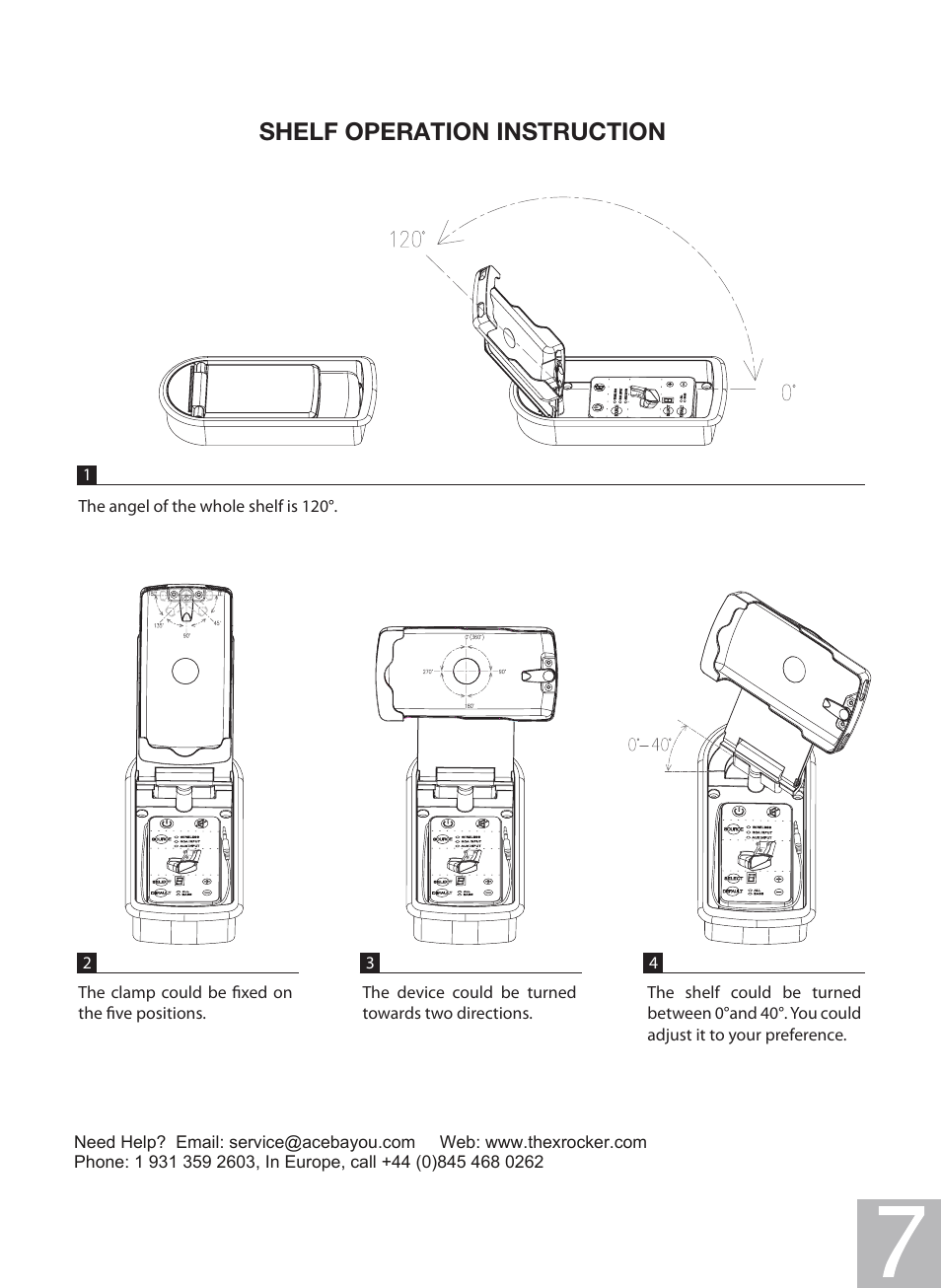 Deluxe manual 6.pdf, Shelf operation instruction | X Rockers 06114 User Manual | Page 7 / 12