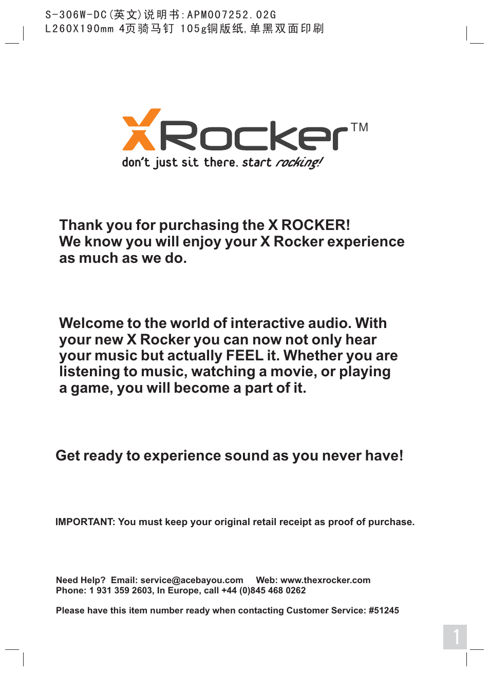 X Rockers 51245 User Manual | 8 pages