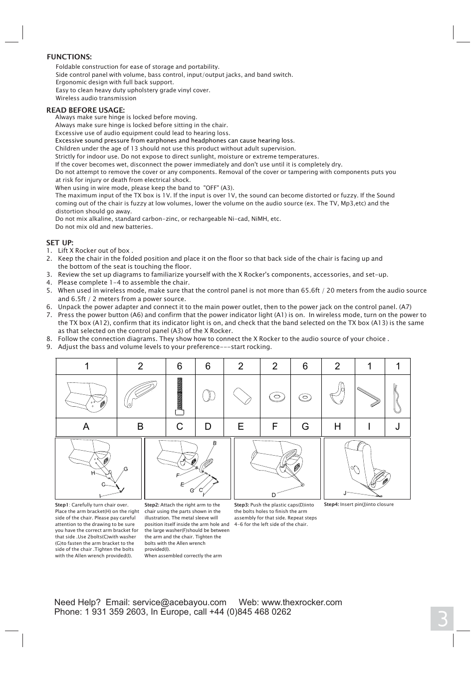 X Rockers 51245 User Manual | Page 3 / 8