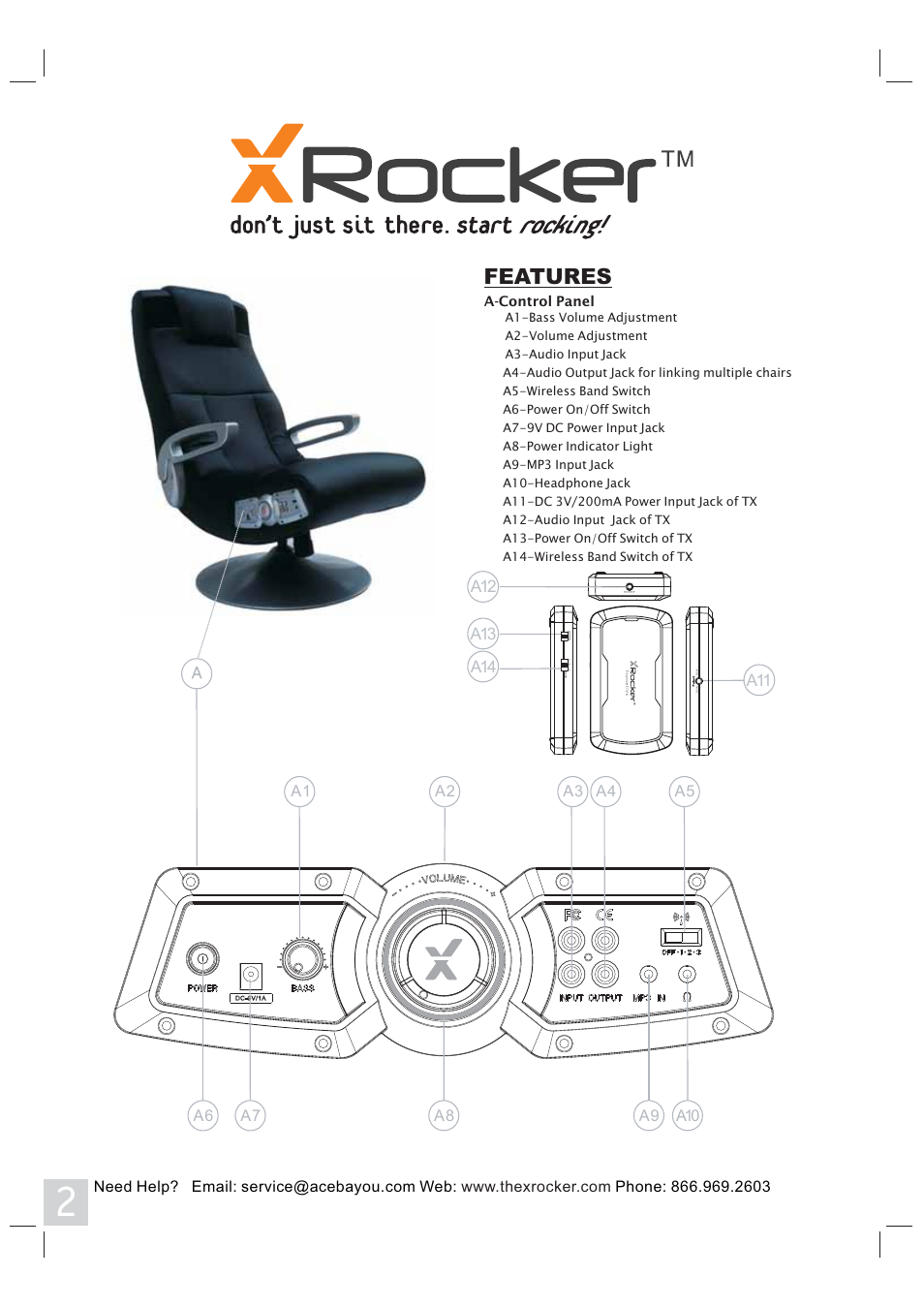 Features | X Rockers 51274-X User Manual | Page 2 / 8