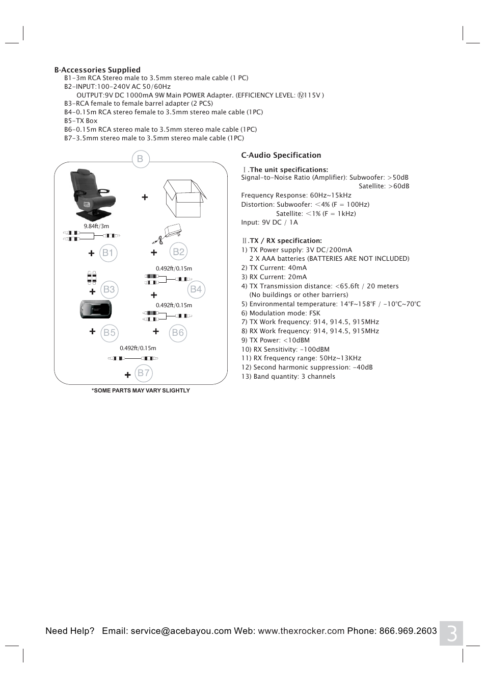 B6 b7 b5 | X Rockers 51275 User Manual | Page 3 / 8