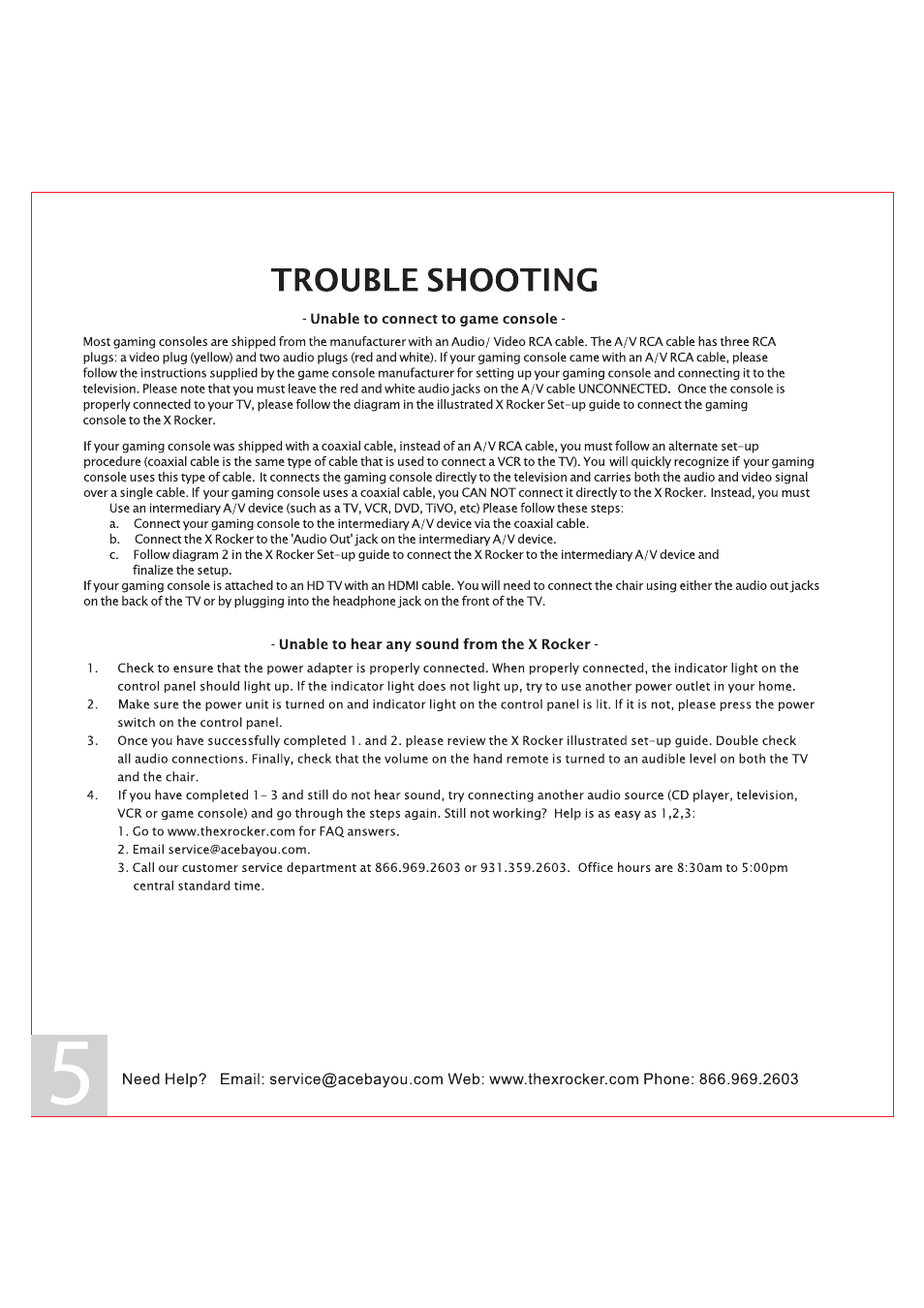 X Rockers 51276 User Manual | Page 5 / 6